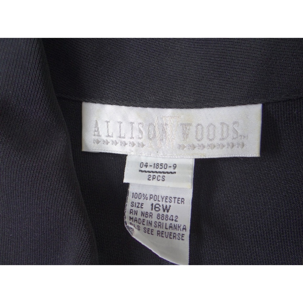 Allison Woods Womens Black Button Front Blazer Jacket Plus Size 16W - Picture 4 of 5